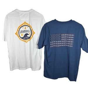 Johnnie O Shirts Sz M Crew Neck Pocket Logo Surf T-Shirt Santa Monica Flag Lot 2